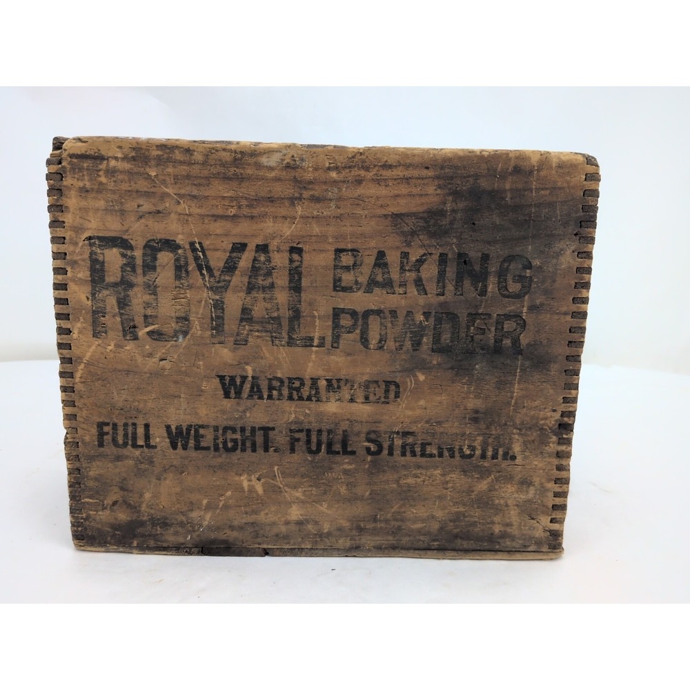 VTG Antique Advertising Wood Crate ROYAL Baking Powder Primitive Cottagecore